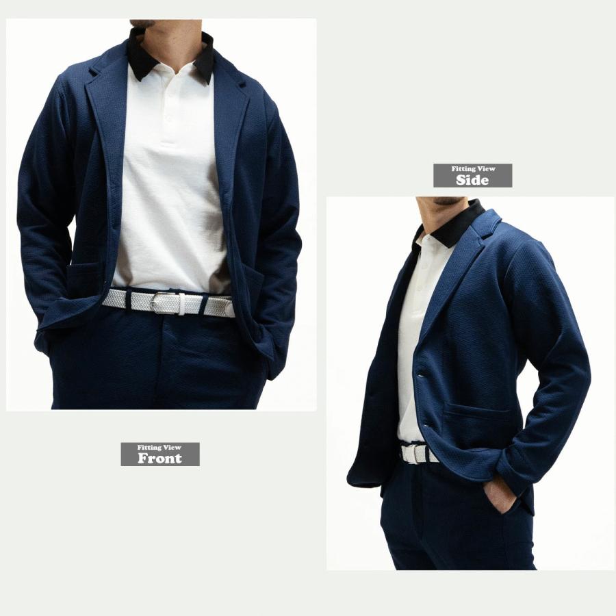 23春新作》スポンジ エンボス ゴルフ ジャケット テーラードジャケット