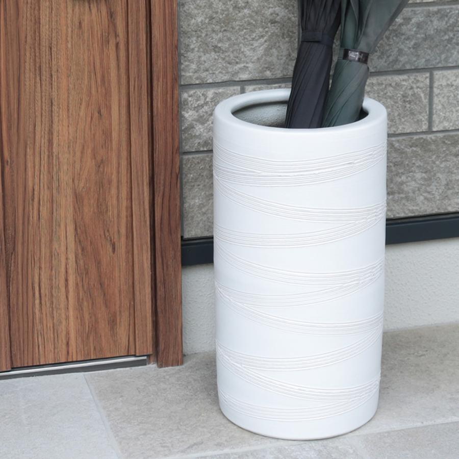 傘立て 陶器 おしゃれ 信楽焼 かさたて 和風 傘入れ モダン 白 玄関