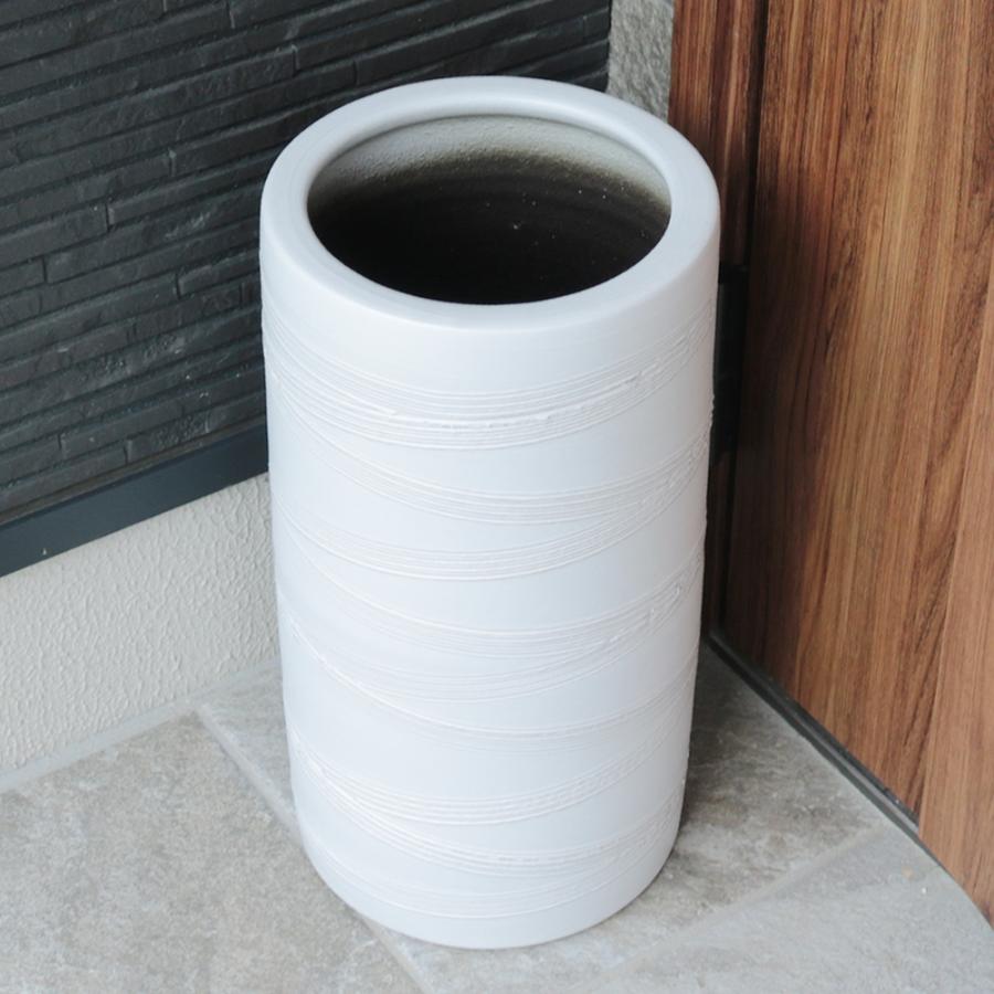 傘立て 陶器 おしゃれ 信楽焼 かさたて 和風 傘入れ モダン 白 玄関