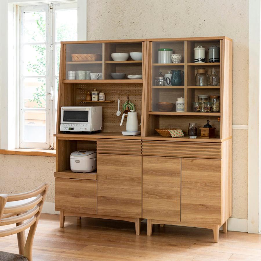 モリタインテリア工業 食器棚 引き戸 キャビネット キッチン収納