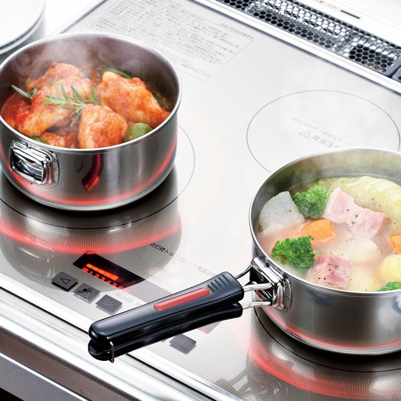 鍋セット エクセレントシェフ ワンタッチクッカー 着脱式 18cm 20cm