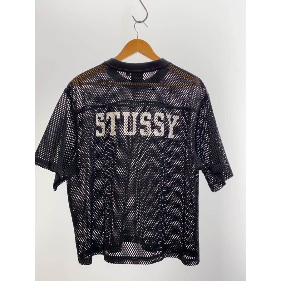 STUSSY◇Team Jersey 80/メッシュ/Tシャツ/L/ポリエステル/ブラック