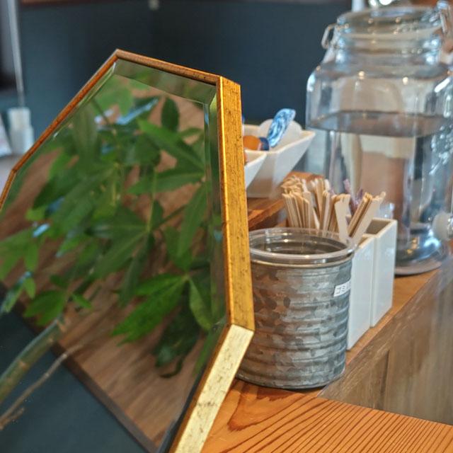 大型 ゴールド卓上ミラー 八角 30cm×30cm レトロゴールド 開運 風水 23