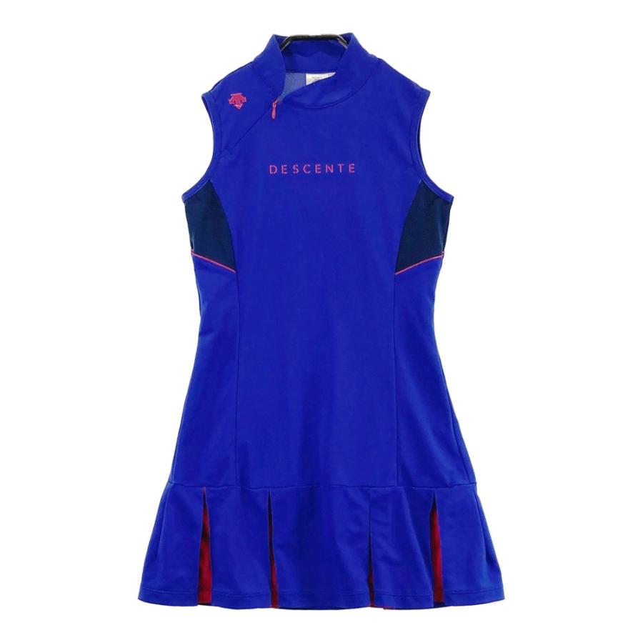 DESCENTE GOLF デサントゴルフ ノースリーブワンピース ブルー系 S
