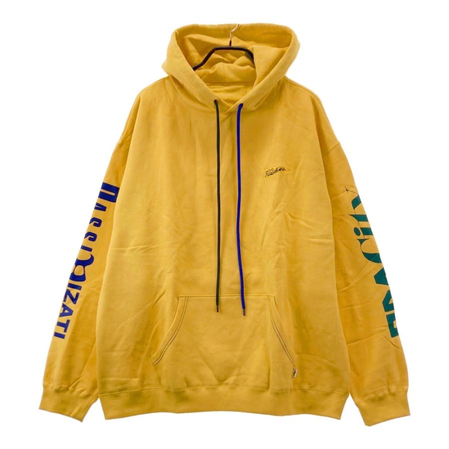 RUSSELUNO ラッセルノ ビッグプリント 長袖フーディ パーカー イエロー