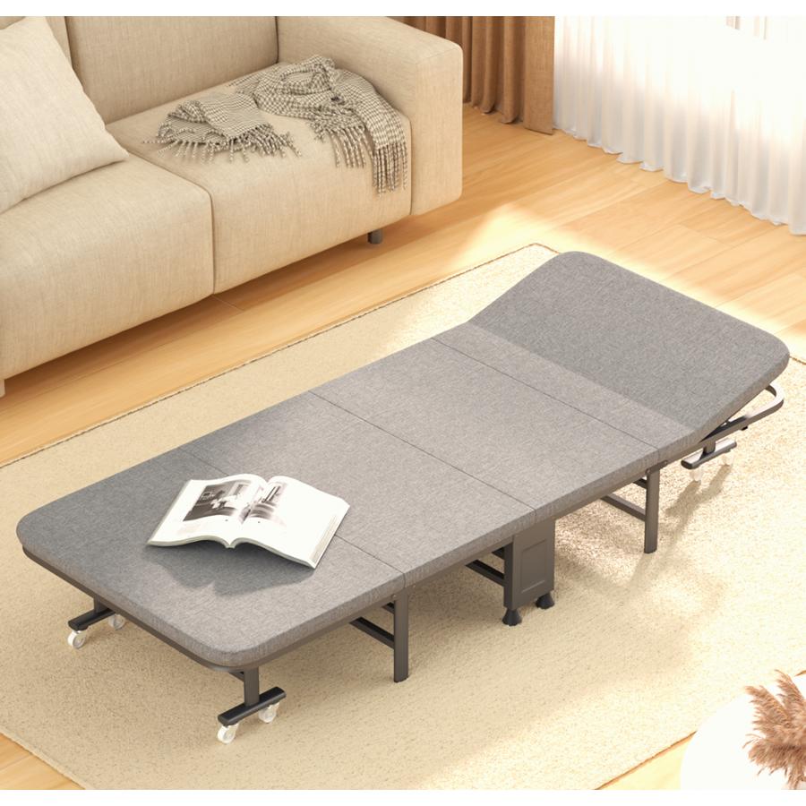 折りたたみベッド コンパクト シングル 四つ折り リクライニング