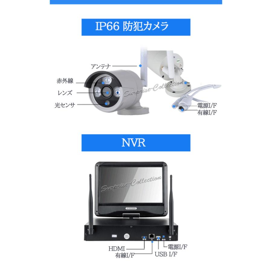 防犯カメラ 屋外 ワイヤレス 常時録画 4台セット 配線不要 家庭用 屋内