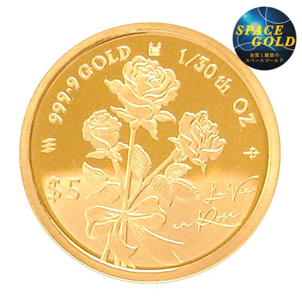 24金 ローズ金貨 1/30オンス 2024年製 クック諸島 ゴールドコイン