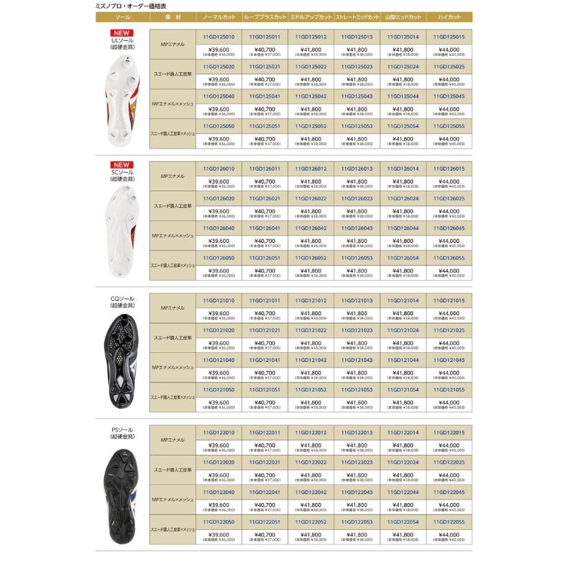 Mizuno Pro ミズノプロ オーダースパイク : スポーツショップまなべ