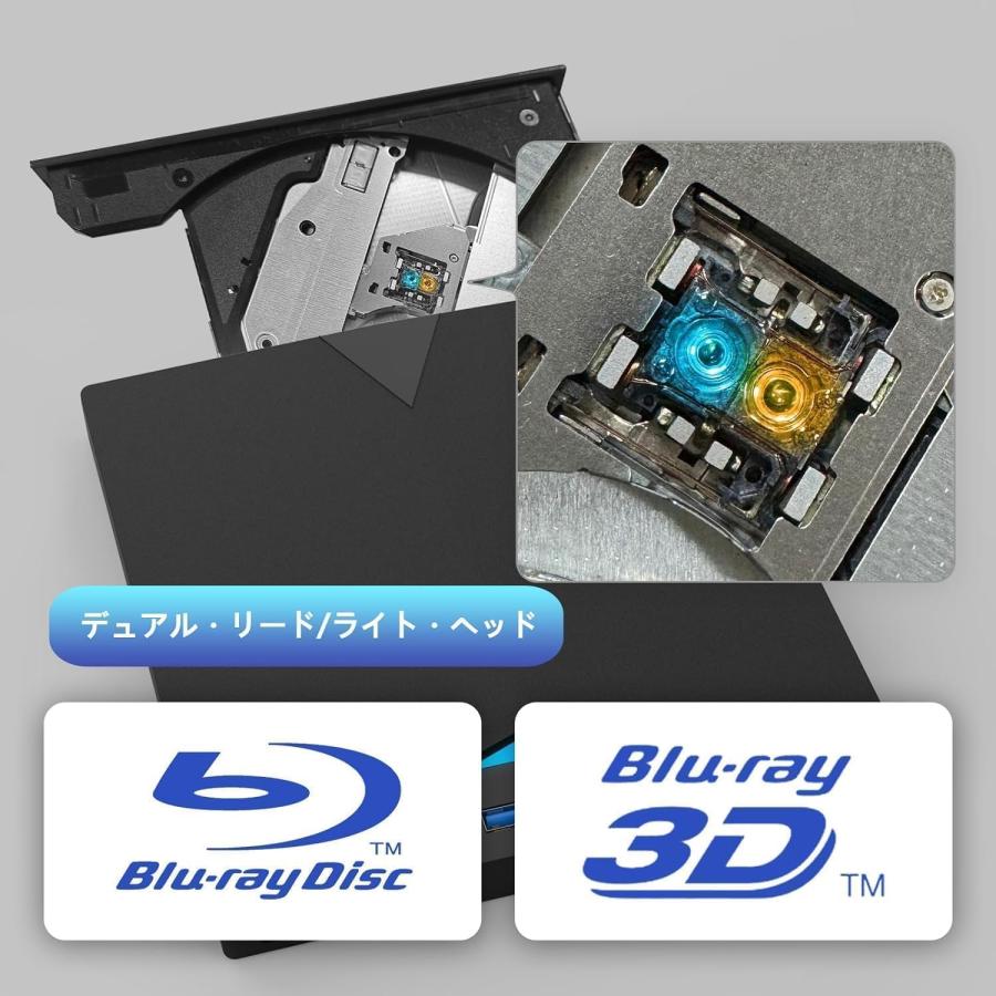 ブルーレイドライブ 外付け Blu-rayプレイヤー再生読み書usb-aと usb-c