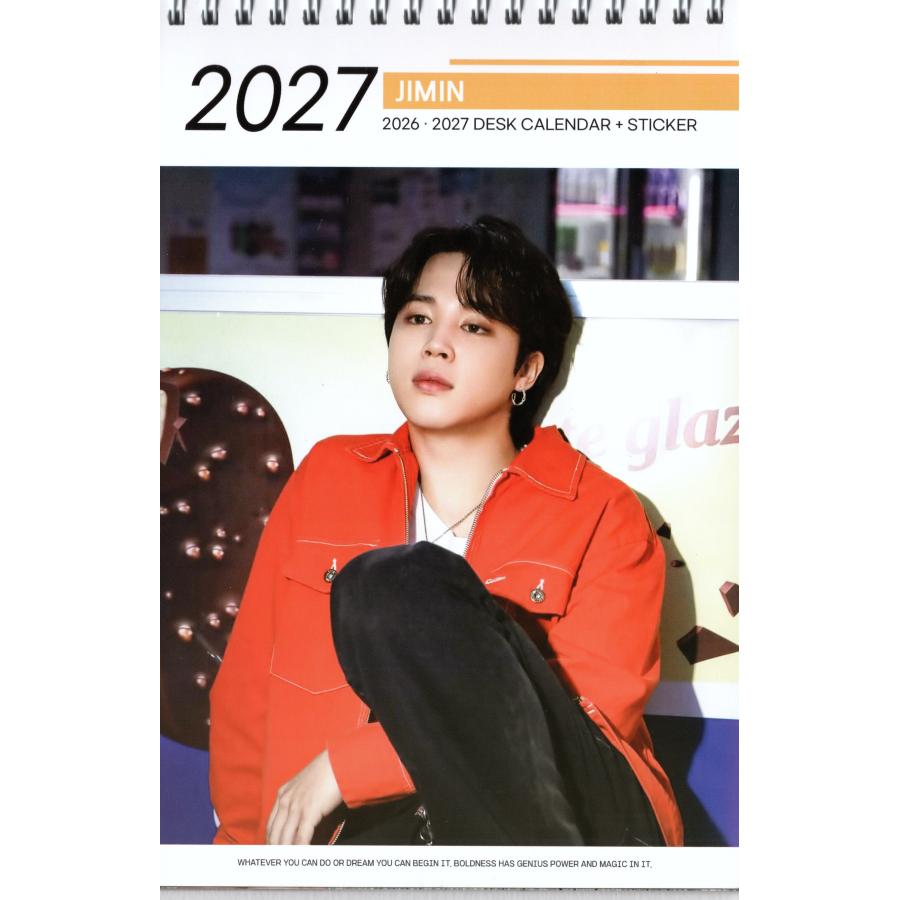 BTS ジミン 卓上 カレンダー 写真集 2026~2027年 (2年分) + ステッカー