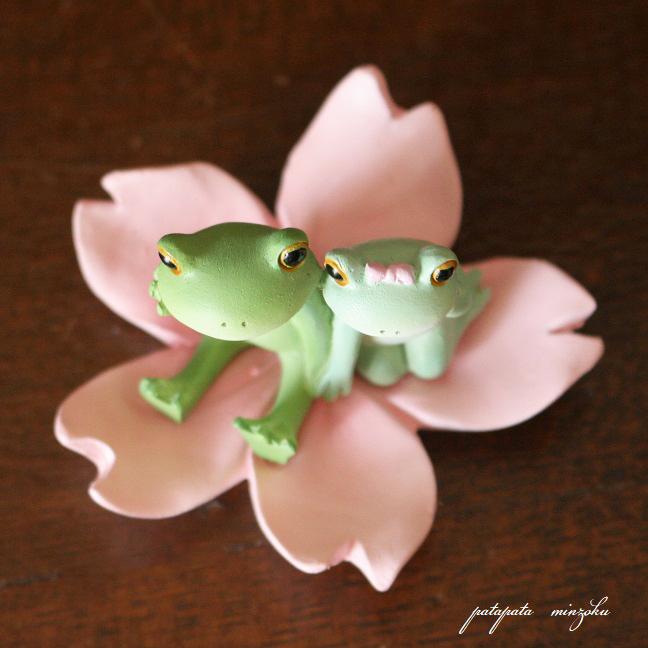 Copeau コポー 桜の上でおすましカップル 置物 ダイカイ オブジェ