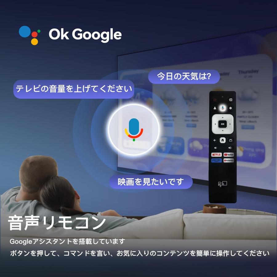 FPD チューナーレステレビ 32V型 720P Google TV ネット動画対応