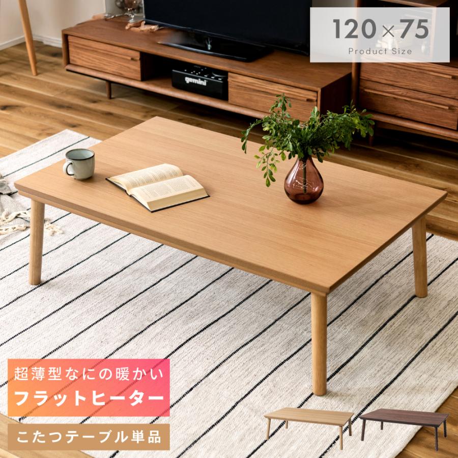 東谷 こたつテーブル 長方形 120cm フラットヒーター おしゃれ 北欧