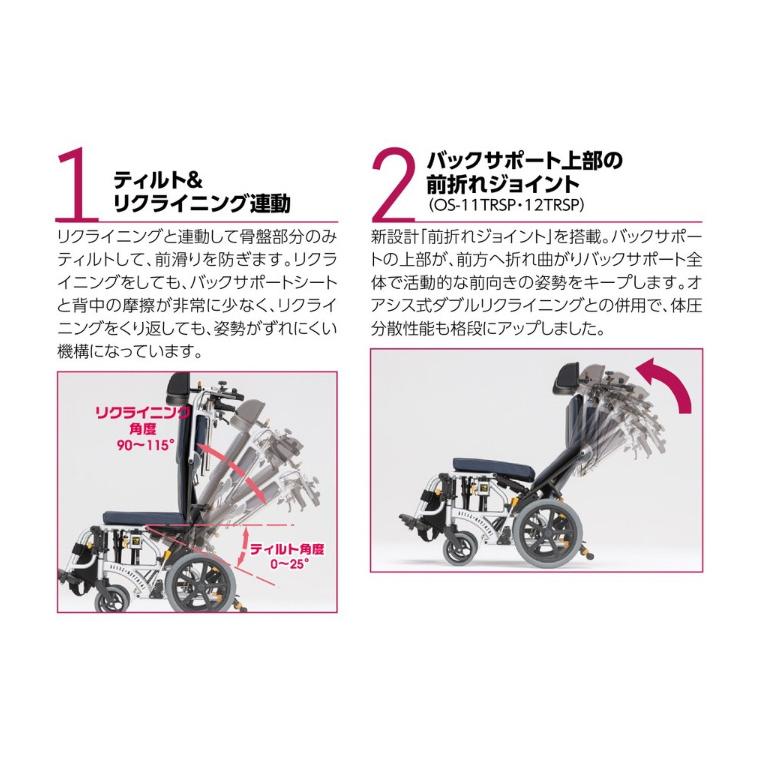 松永製作所 オアシスポジティブ ティルト&リクライニング連動式 車椅子