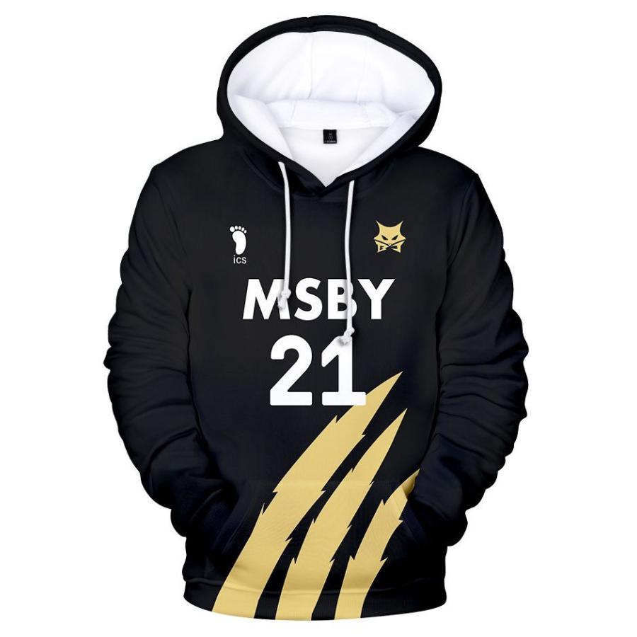 ハイキュー 風 MSBYブラックジャッカル パーカー 木兎光太郎 宮侑 佐久