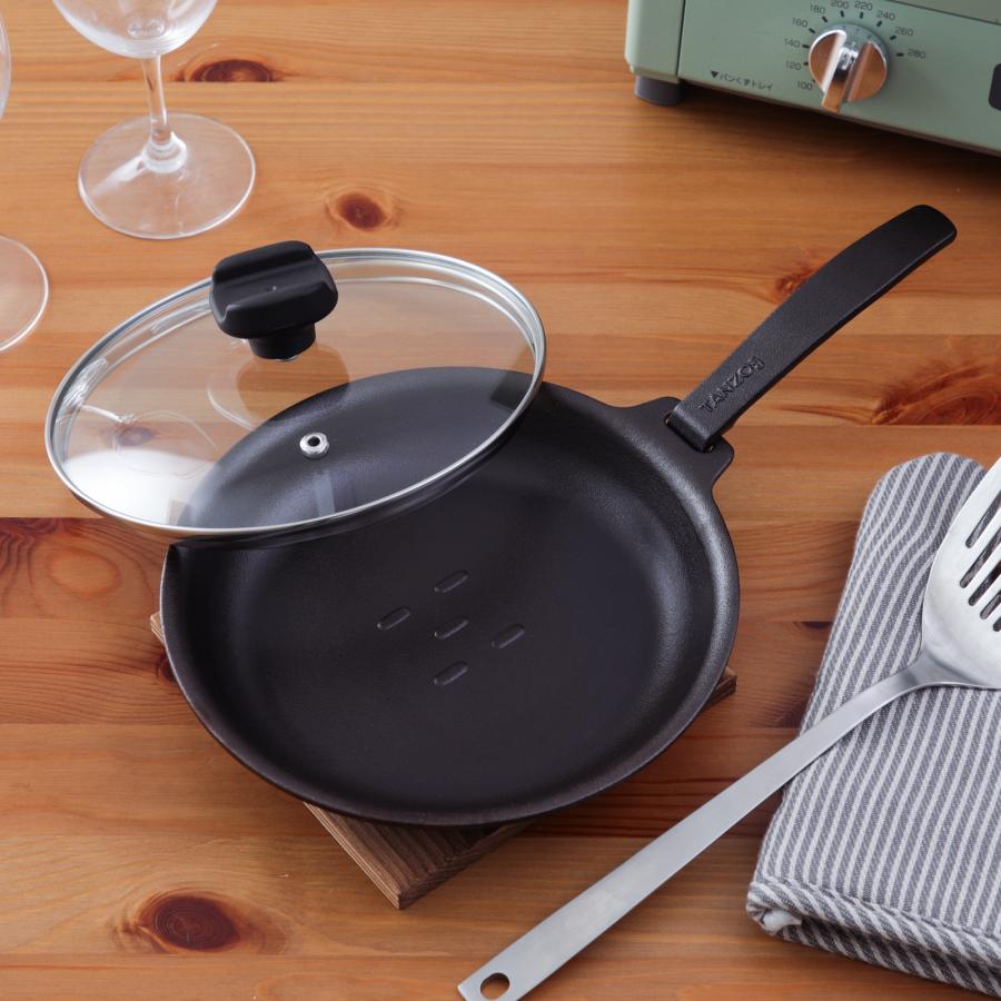 ヤマコー TANZO5 20cm ガラス蓋セット たん造 鉄フライパン20cm タン