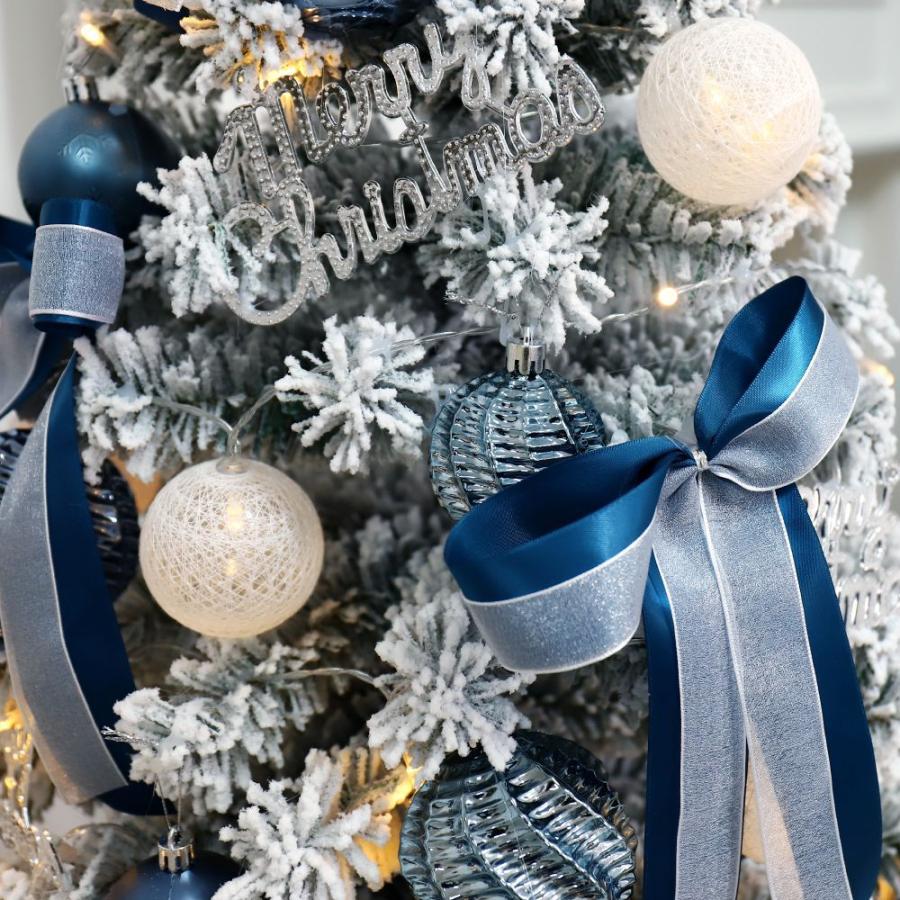 クリスマスツリー ブルーorシルバー オーナメント付き ツリー 60cm