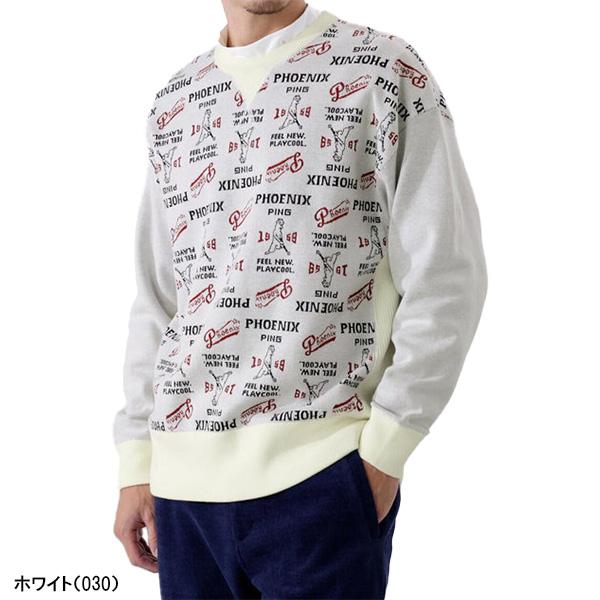 PING（ピン） ゴルフ 長袖 ジャカードクルーネック ニット プル