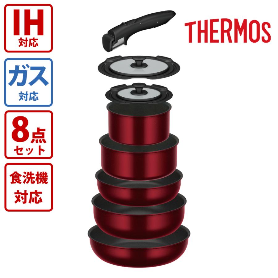 THERMOS（サーモス） 取っ手のとれるフライパン8点セットDA IH・ガス