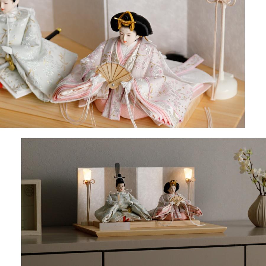 ぷりふあ 雛人形 コンパクト おしゃれ モダン 親王飾り インテリア