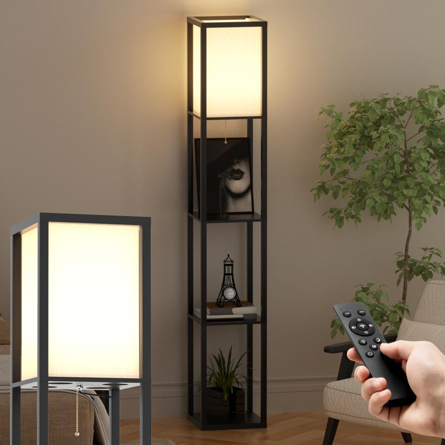 PROBASTO フロアライト 棚付き LED 明るい おしゃれ 北欧 リモコン付