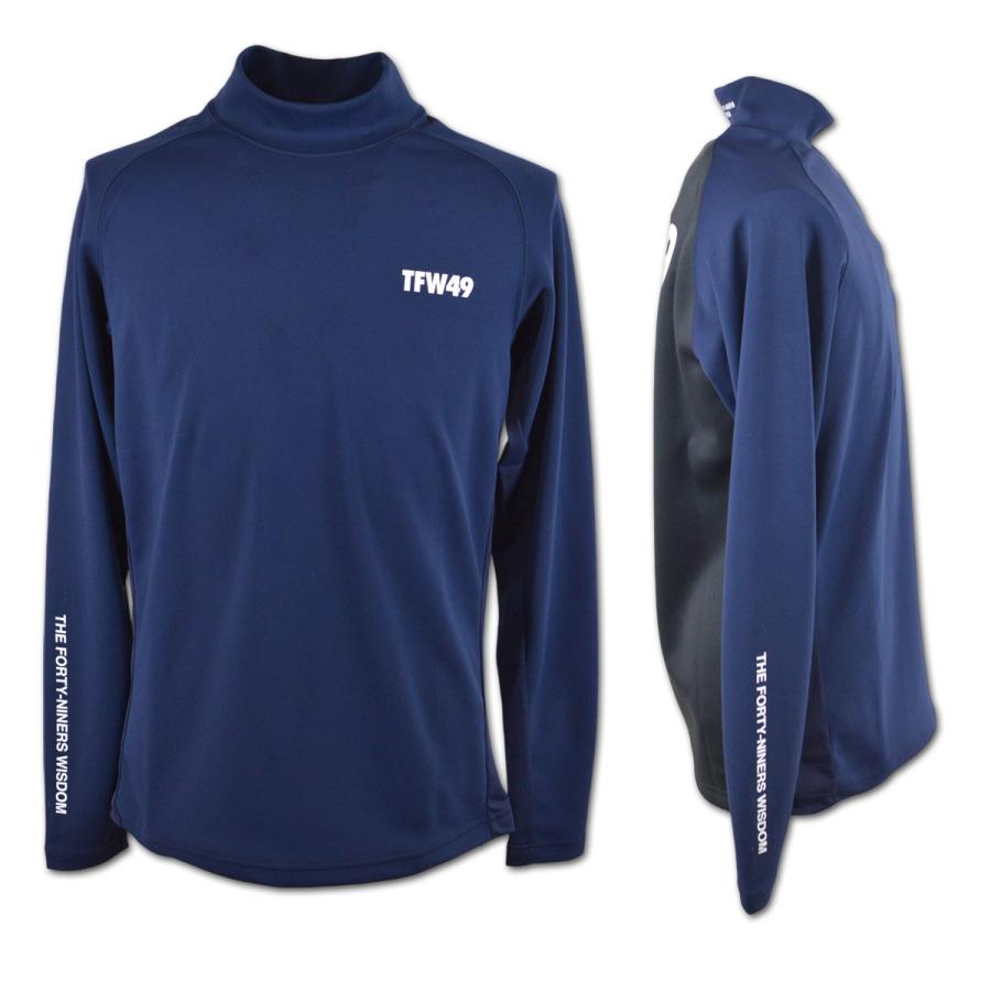 TFW49 長袖ハイネックシャツ ゴルフウェア メンズ 秋冬用 白 黒 紺 M L