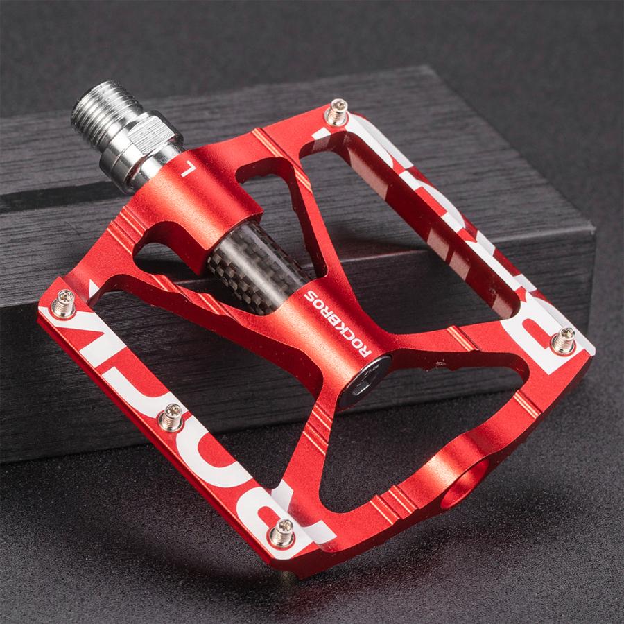 ROCKBROS 自転車 ペダル フラット 9/16インチ アルミ 波型形状 踏み