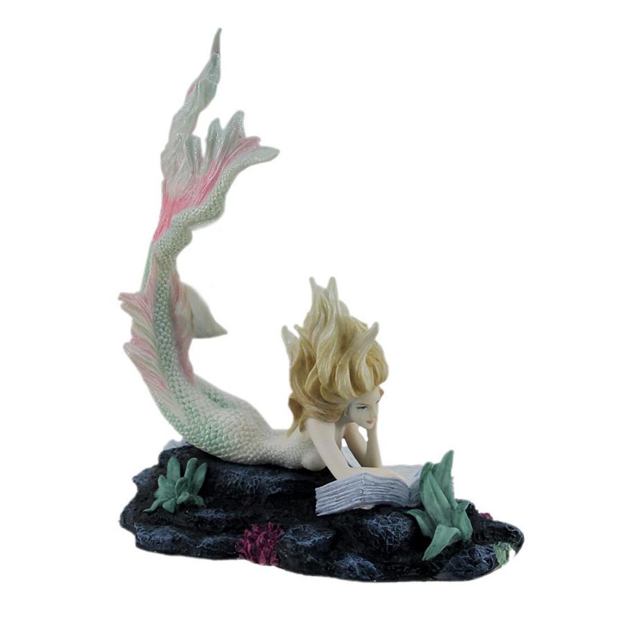 ロスト・ブックス 失われた書籍と、マーメイド(人魚)置物彫像 彫刻