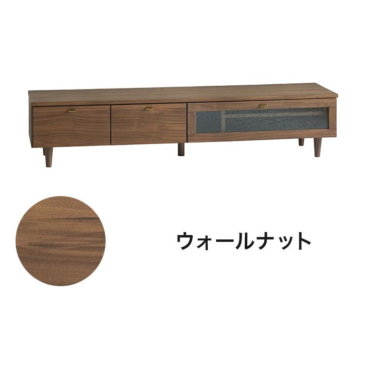 テレビボード 幅180cm 天然木 木製 テレビ台 ガラス扉 引き出し付き