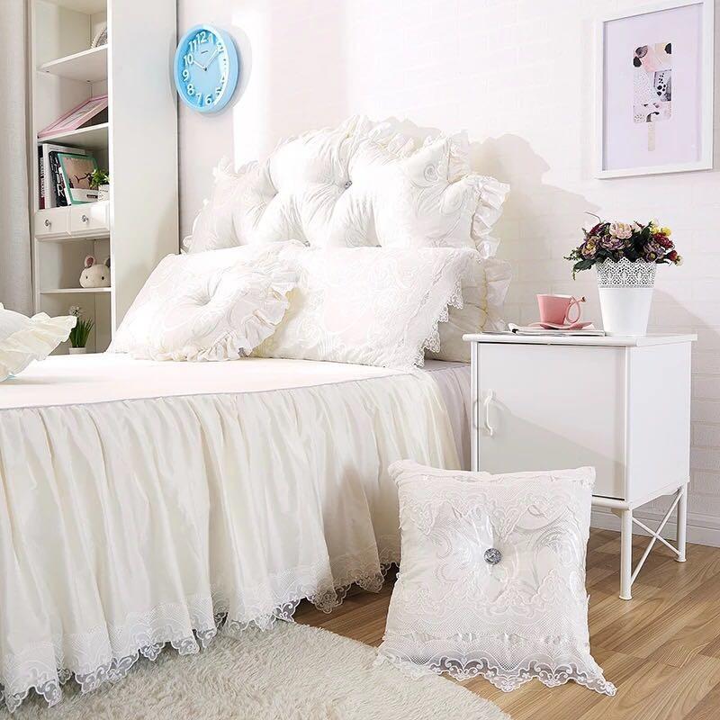 寝具 カバー 白レース調 デザイン シンプル ベッドルーム 一人暮らし