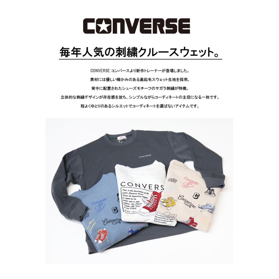 CONVERSE（コンバース） サガラ刺繍 スウェットシャツ 裏起毛