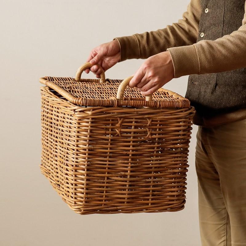 収納 バスケット カゴ かご ラタン 籐 ストックバスケット AROROG