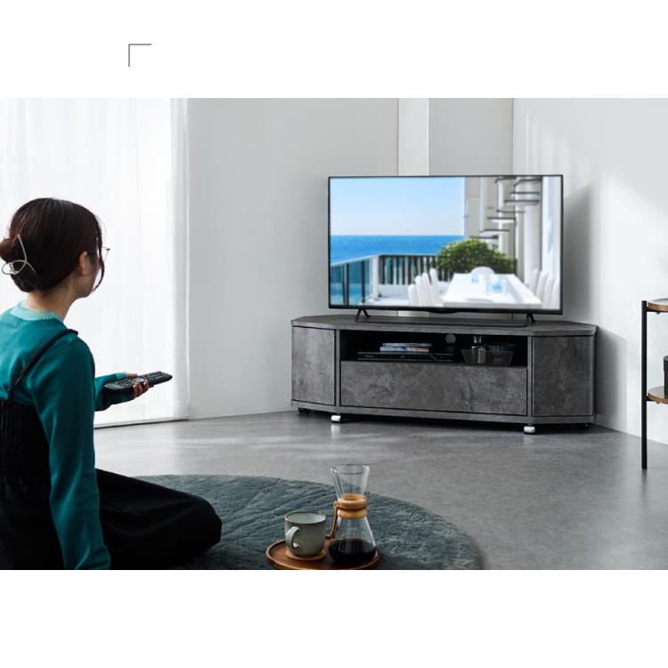 魅せる コーナーテレビ台 115cm 収納 耐荷重40kg 50V対応ローボード