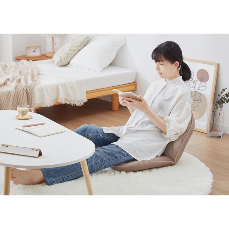 リコメン堂 リクライニング 座椅子 コンパクト 14段ギア ファブリック