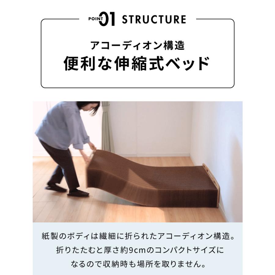 リコメン堂 ペーパーベッド マットレス付き 折りたたみ スリム 軽量 幅