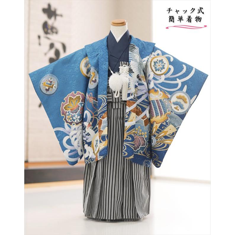 チャック式 簡単ワンタッチ着付け 小さめ5歳 男の子 七五三 羽織袴