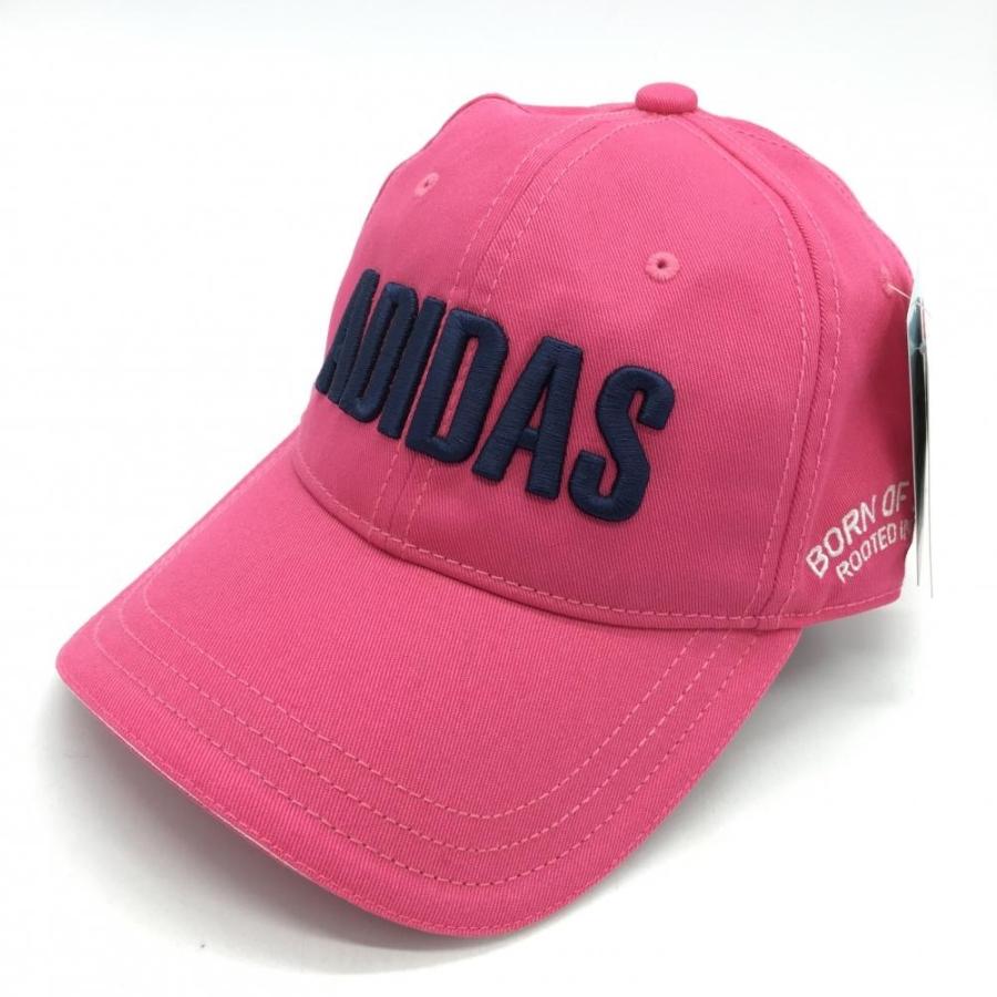 adidas アディダス キャップ ピンク×ネイビー 立体ロゴ刺しゅう 吸汗速