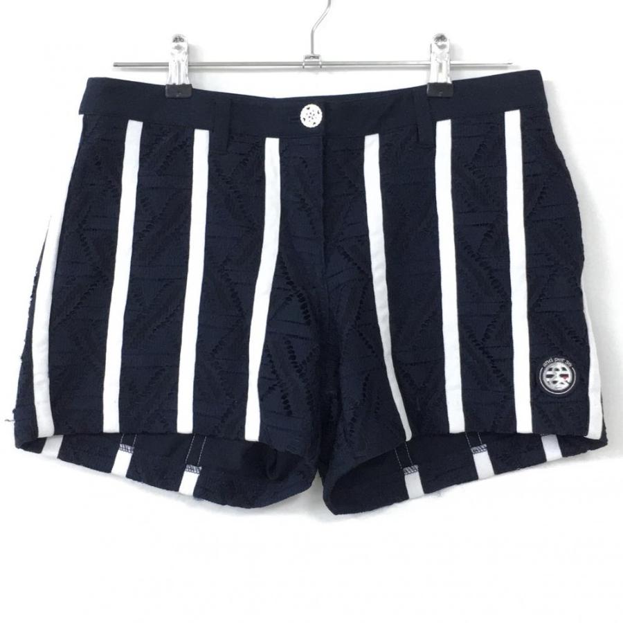 and per se（アンパスィ） ショートパンツ ネイビー×白 ストライプ
