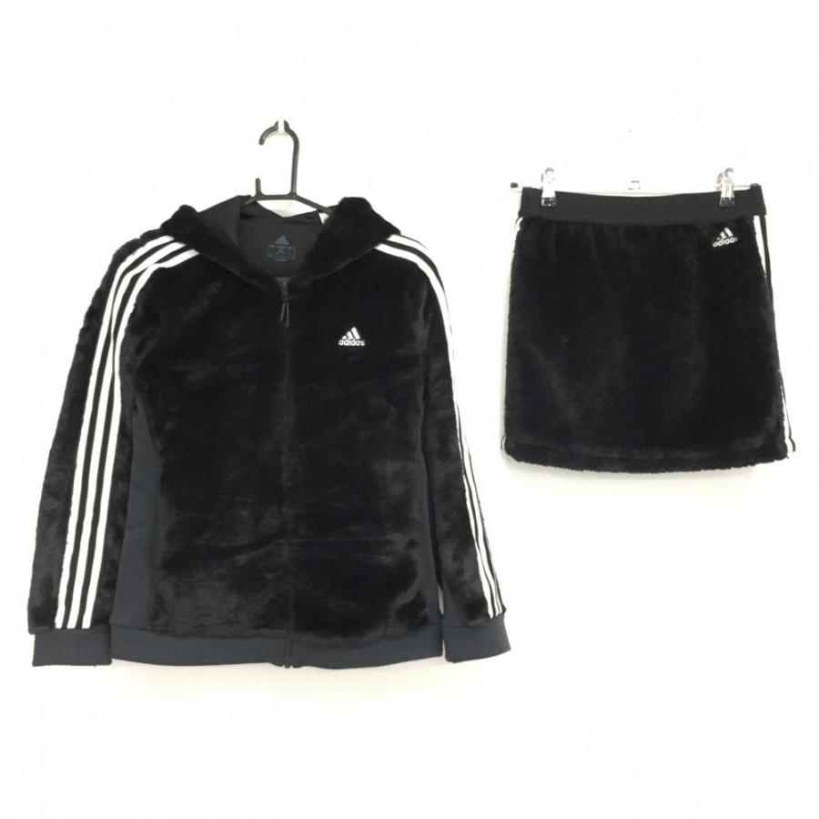 adidas（アディダス） 上下セット(ボアジャケット×スカート) 黒×白 3