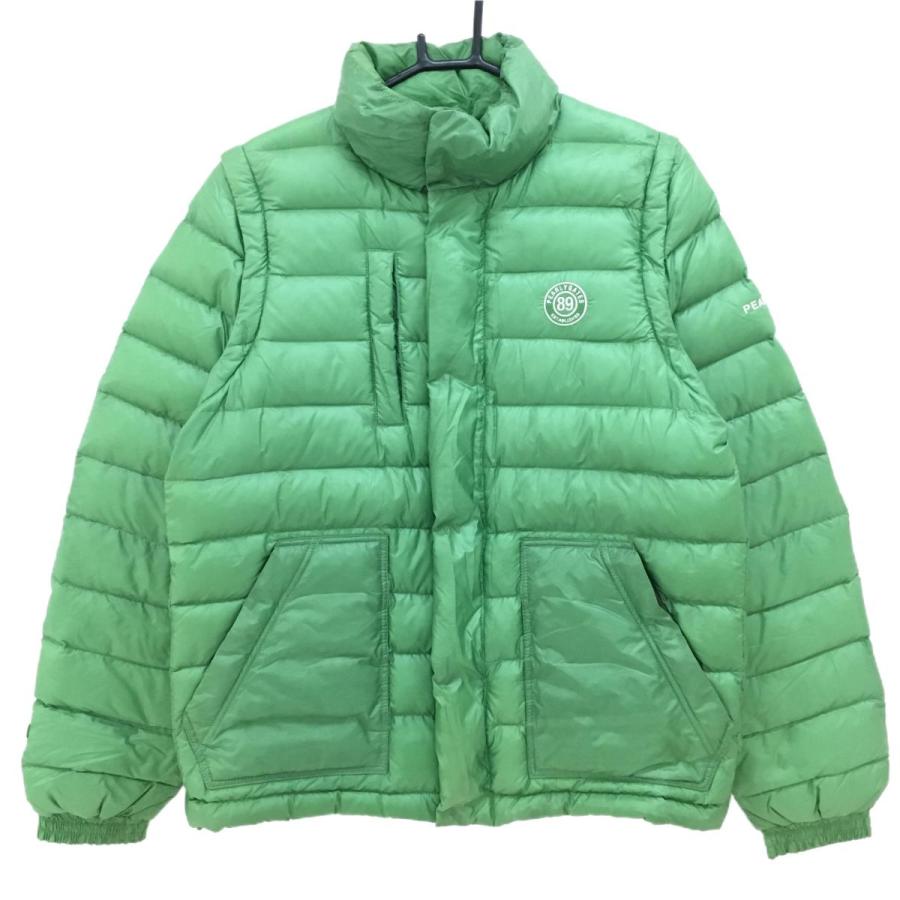 パーリーゲイツ 2WAYダウンジャケット グリーン ダウン88％ 袖着脱可
