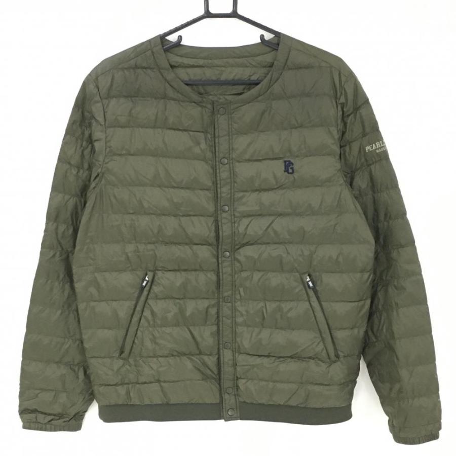 パーリーゲイツ ダウンジャケット カーキ ロゴネイビー ダウン90