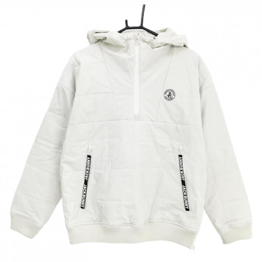 Jack Bunny!!（ジャックバニー） フード付中綿ブルゾン 白 ハーフ