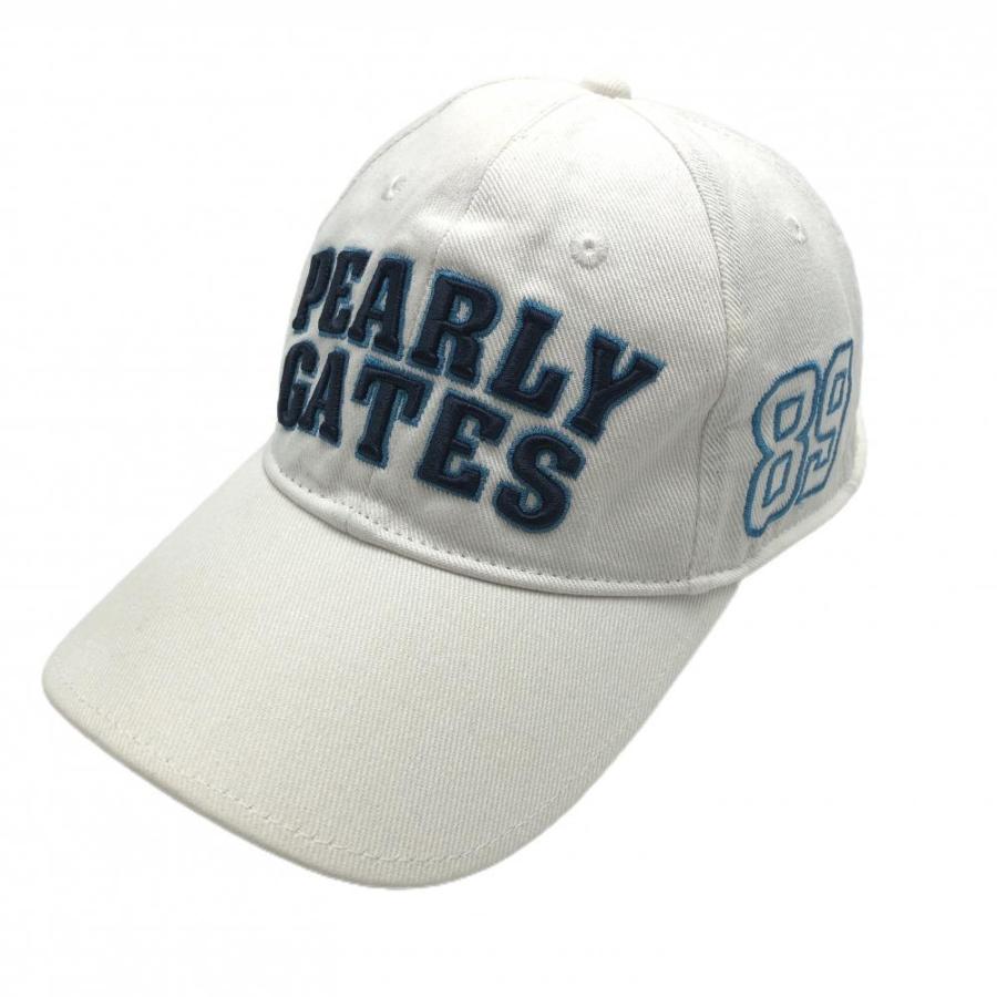 PEARLY GATES（パーリーゲイツ） キャップ 白×ネイビー 立体ロゴ