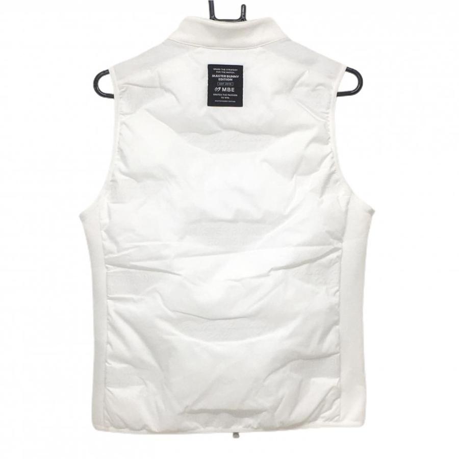 マスターバニー 中綿ベスト 白 ロゴ地模様 異素材切替 レディース 1(M
