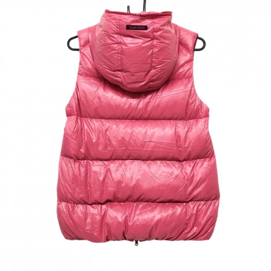 美品】パーリーゲイツ フード付きダウンベスト ピンク ダウン88