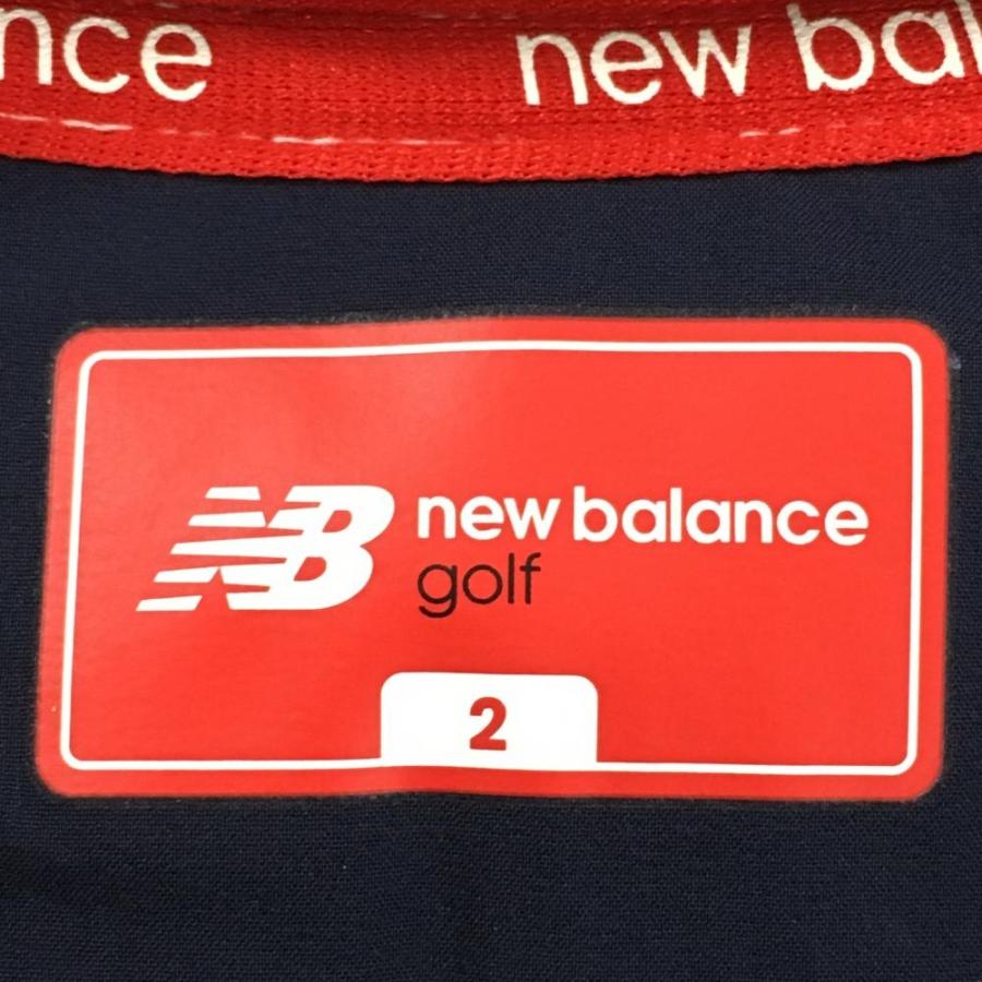 ニューバランス ダウンジャケット 白×ネイビー 胸元ロゴプリント