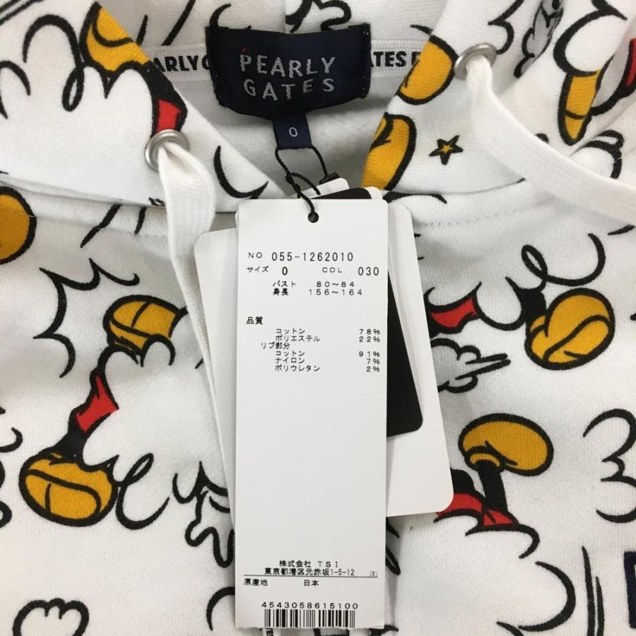 新品】パーリーゲイツ×ディズニー ジップパーカー 白×黒 ミッキー総柄