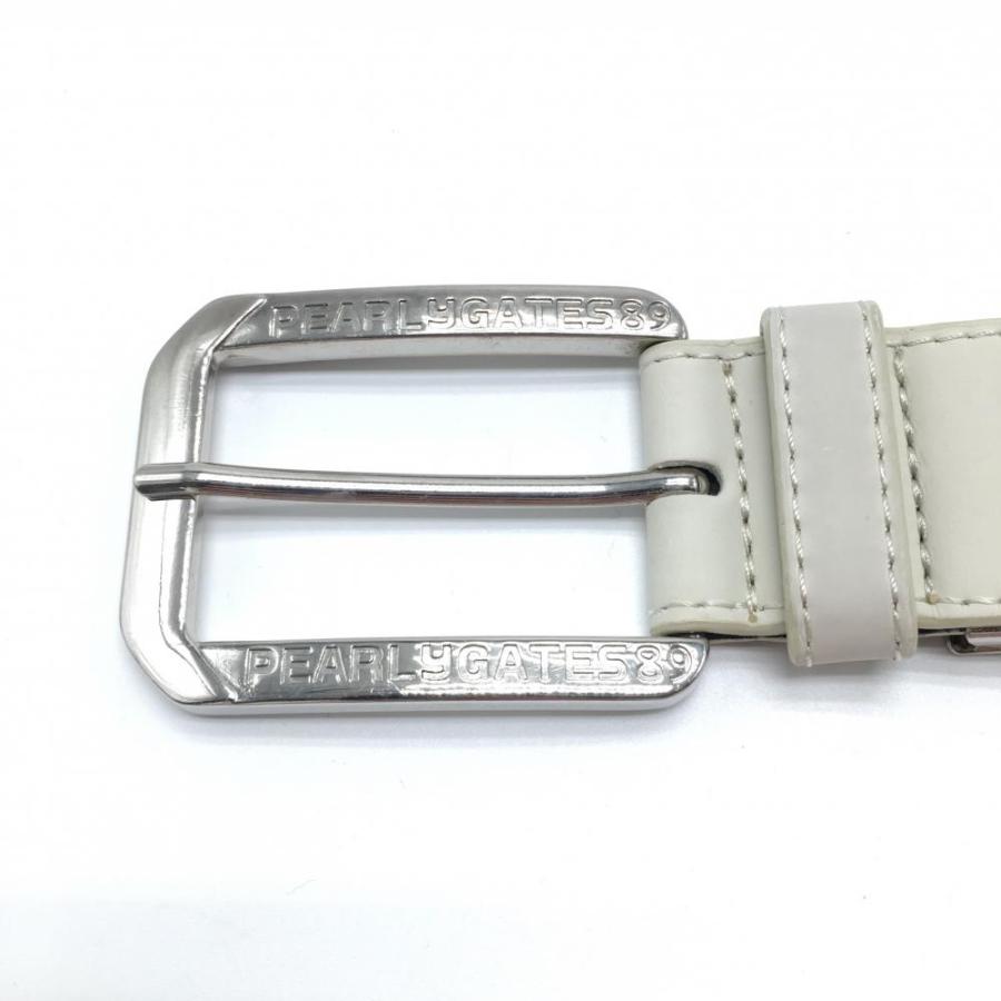 パーリーゲイツ ベルト 白 シルバーバックル 型押し メンズ ゴルフ