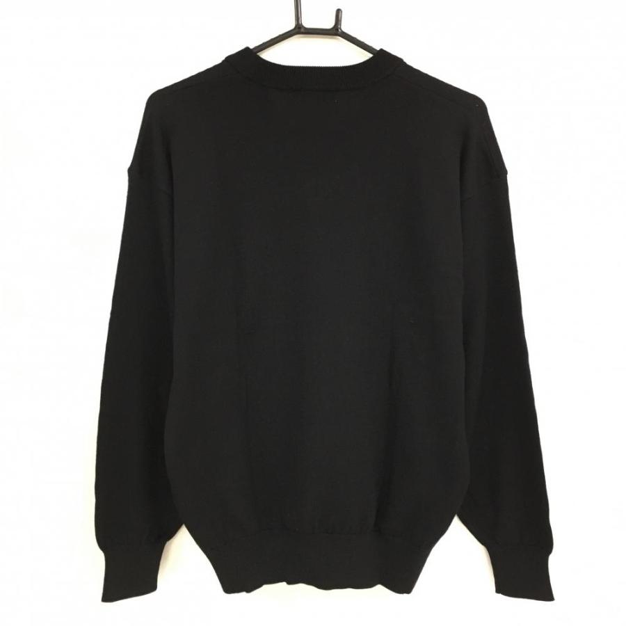 超美品】マンシングウェア Vネックセーター 黒 無地 ニット メンズ SA